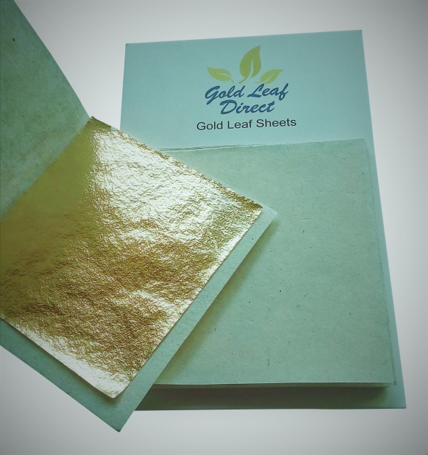 45 mm x 45 mm 24 Carat Base Gold Leaf Pack of 100 Sheets 100/% Real