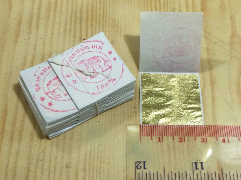 Thai 100% Pure Genuine Gold Leaf 24 Karat 1.6" x 1.6" 10 Sheets BKK SUPPLIER 